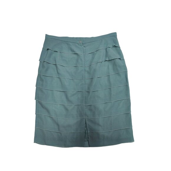 Teal Polyester Layered Skirt Womens 14W - Picture 2 of 5